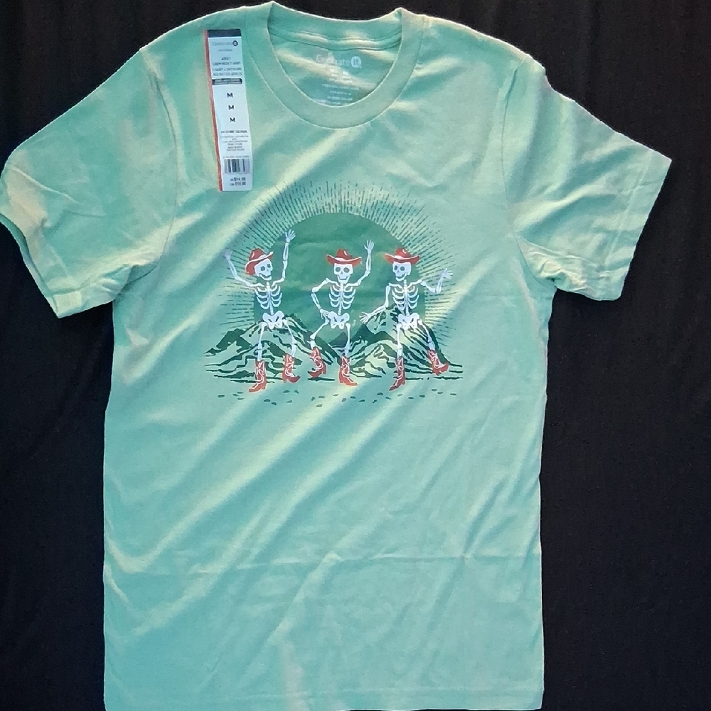 Celebrate It Green Short Sleeve Tee with Skeleton Design
